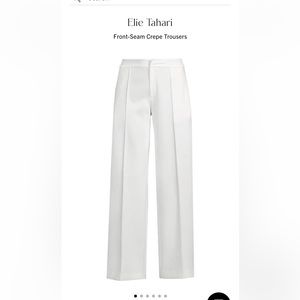 ELIE TAHARI White Seamed Pants